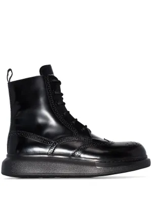 ALEXANDER MCQUEEN Chunky Sole Derby Boots Black