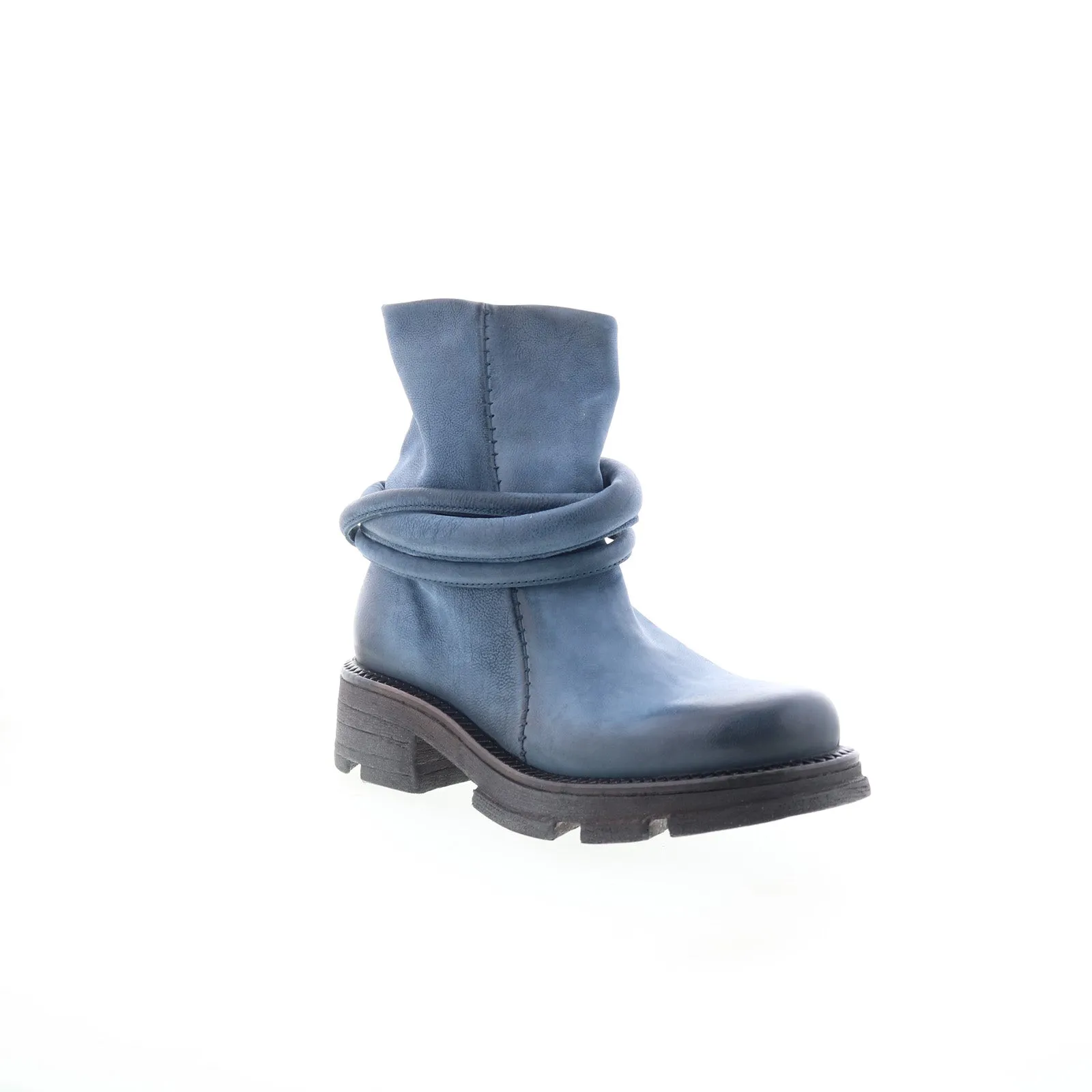 A.S. 98 Linder Womens Blue Leather Zipper Casual Dress Boots