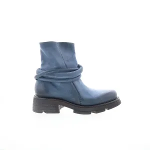 A.S. 98 Linder Womens Blue Leather Zipper Casual Dress Boots