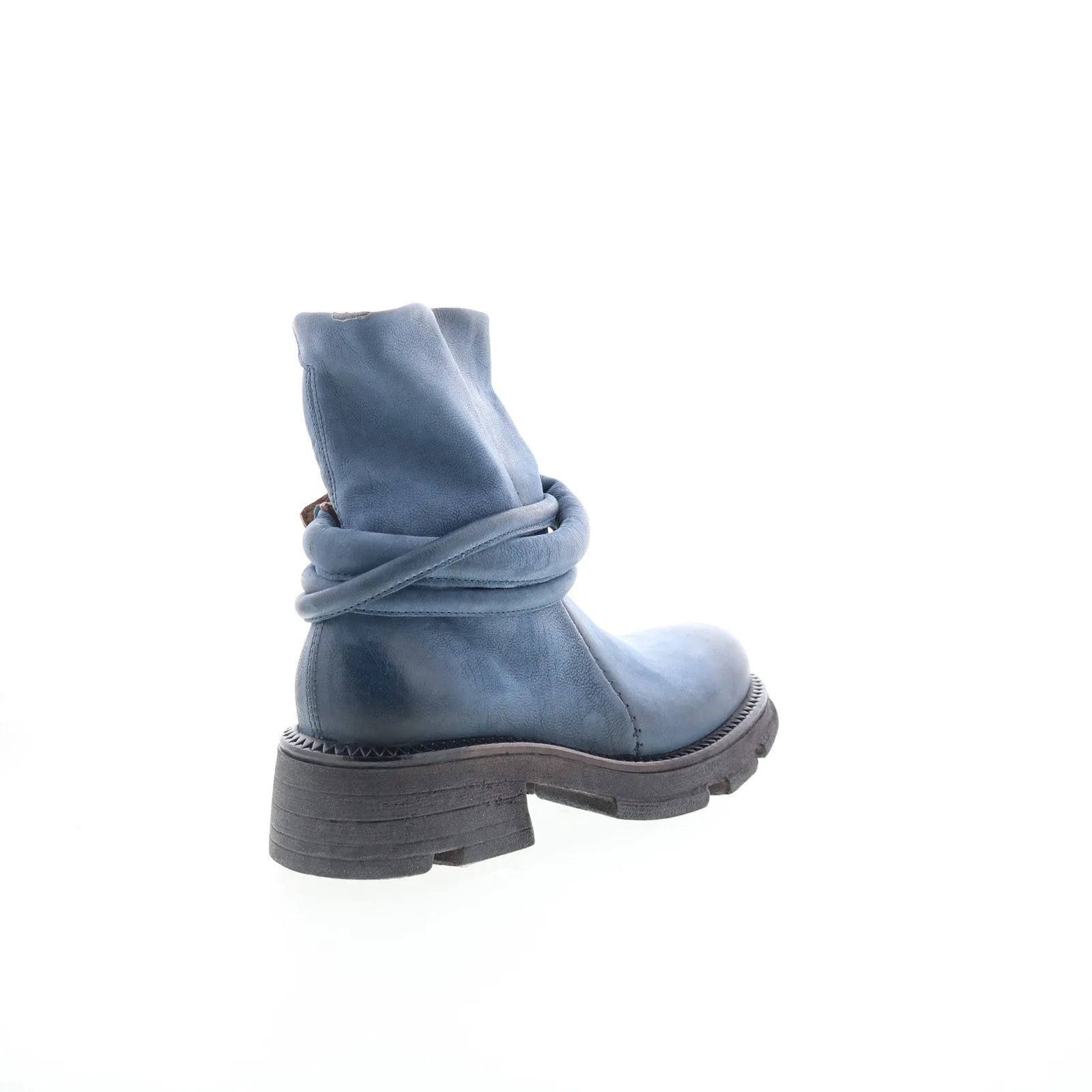 A.S. 98 Linder Womens Blue Leather Zipper Casual Dress Boots