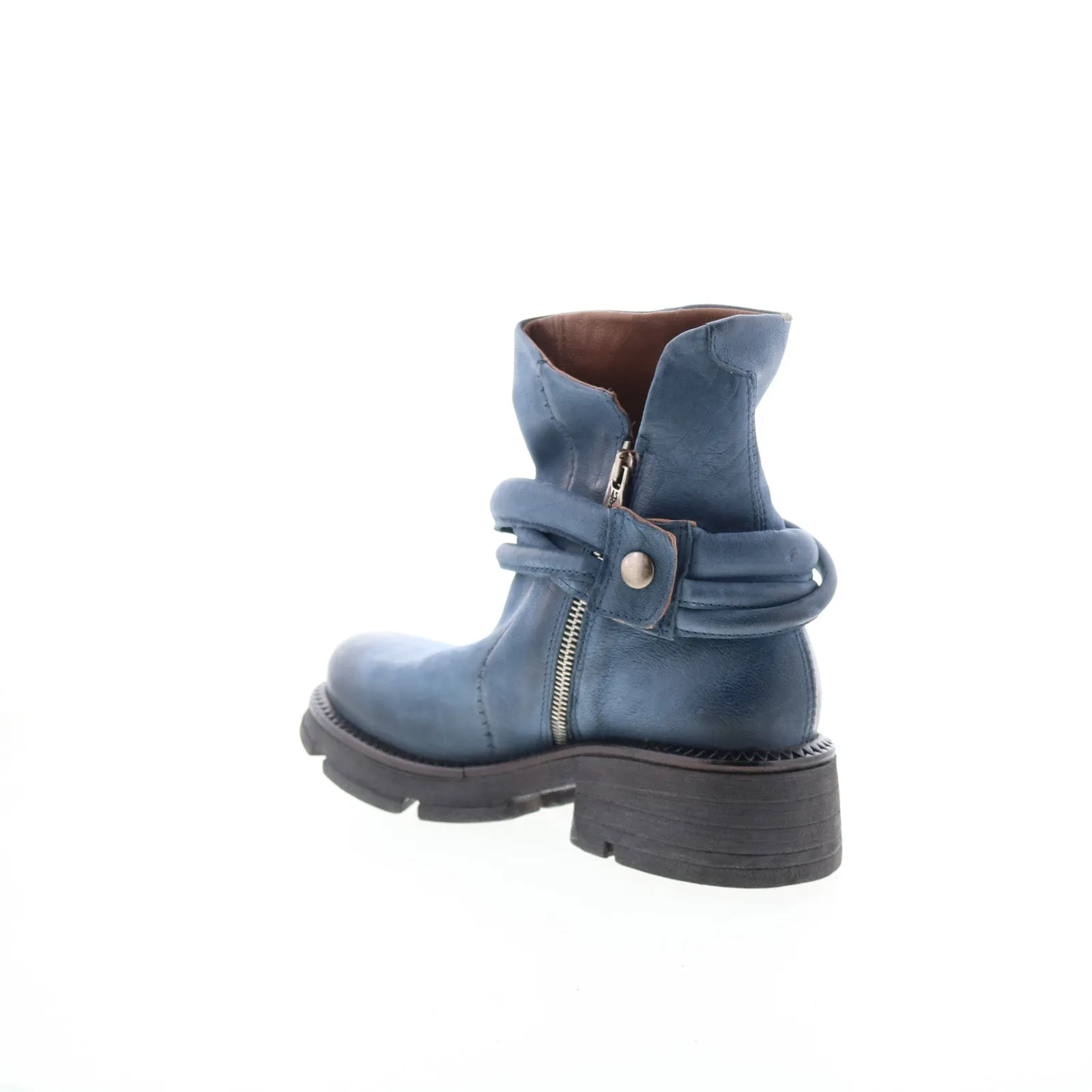 A.S. 98 Linder Womens Blue Leather Zipper Casual Dress Boots