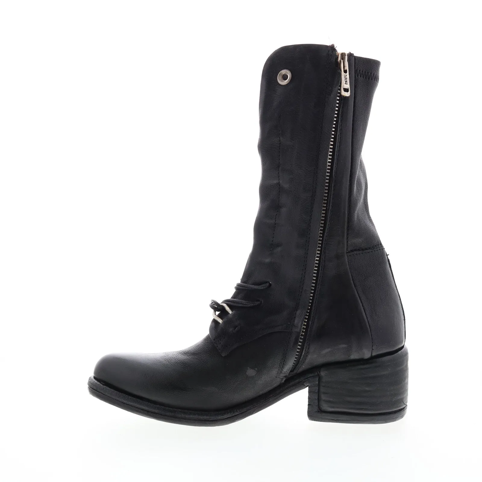 A.S. 98 Opie 548213-201 Womens Black Leather Lace Up Casual Dress Boots