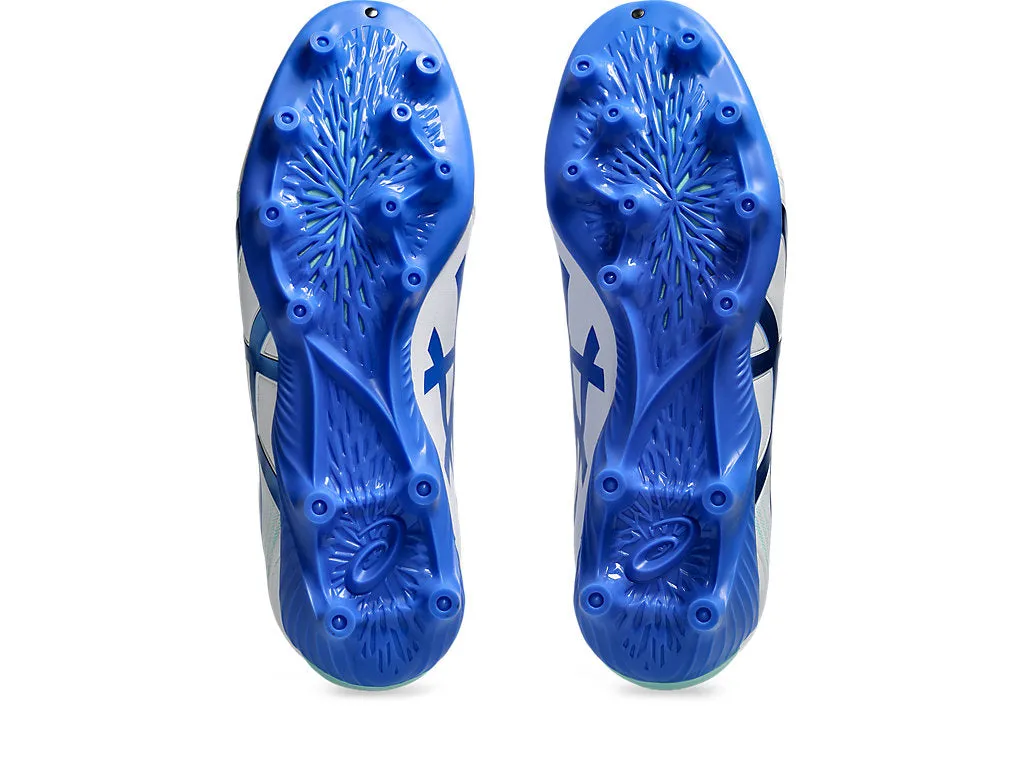 ASICS MEN'S LETHAL FLASH IT FF 3 WHITE/BLUE FOOTBALL SHOES