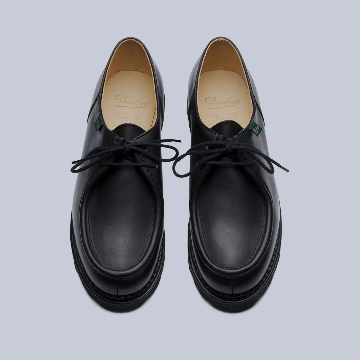 Black Leather Michael Derby Shoes
