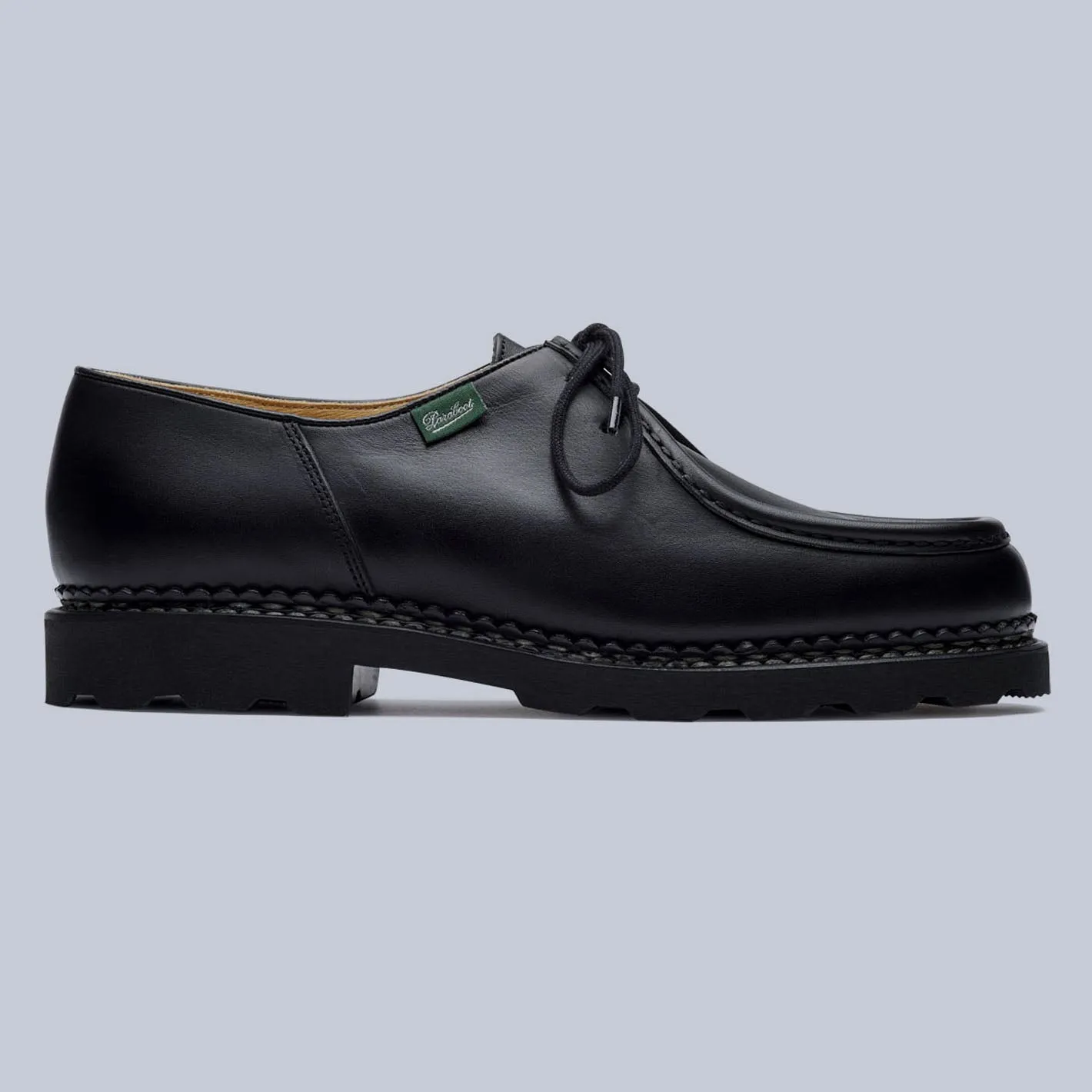 Black Leather Michael Derby Shoes