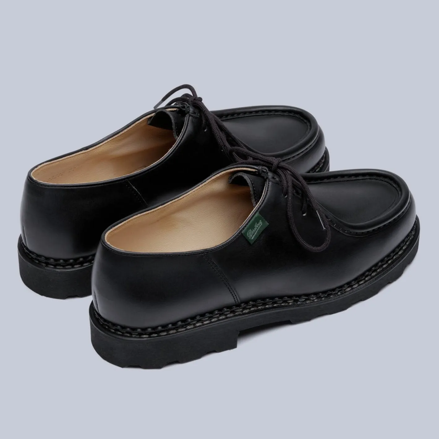 Black Leather Michael Derby Shoes