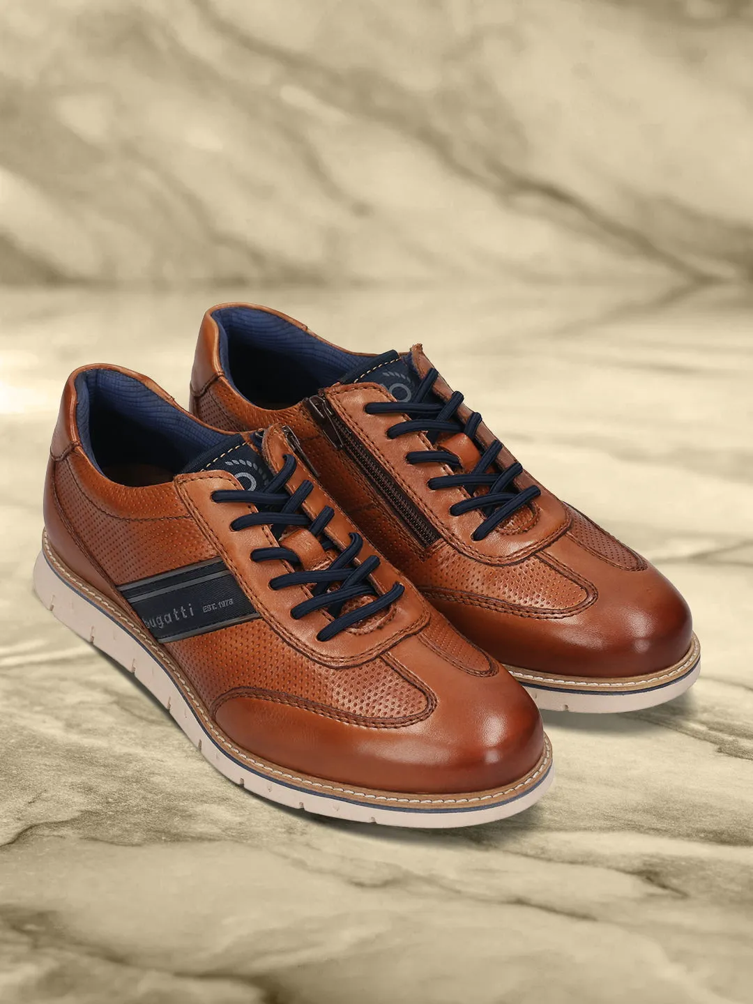 Bugatti Cognac Premium Leather Sneaker