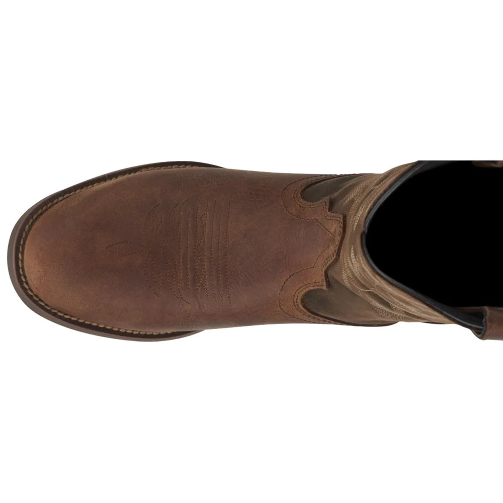 Buster III 11 Inch Embroidered Round Toe Pull On Cowboy Boots