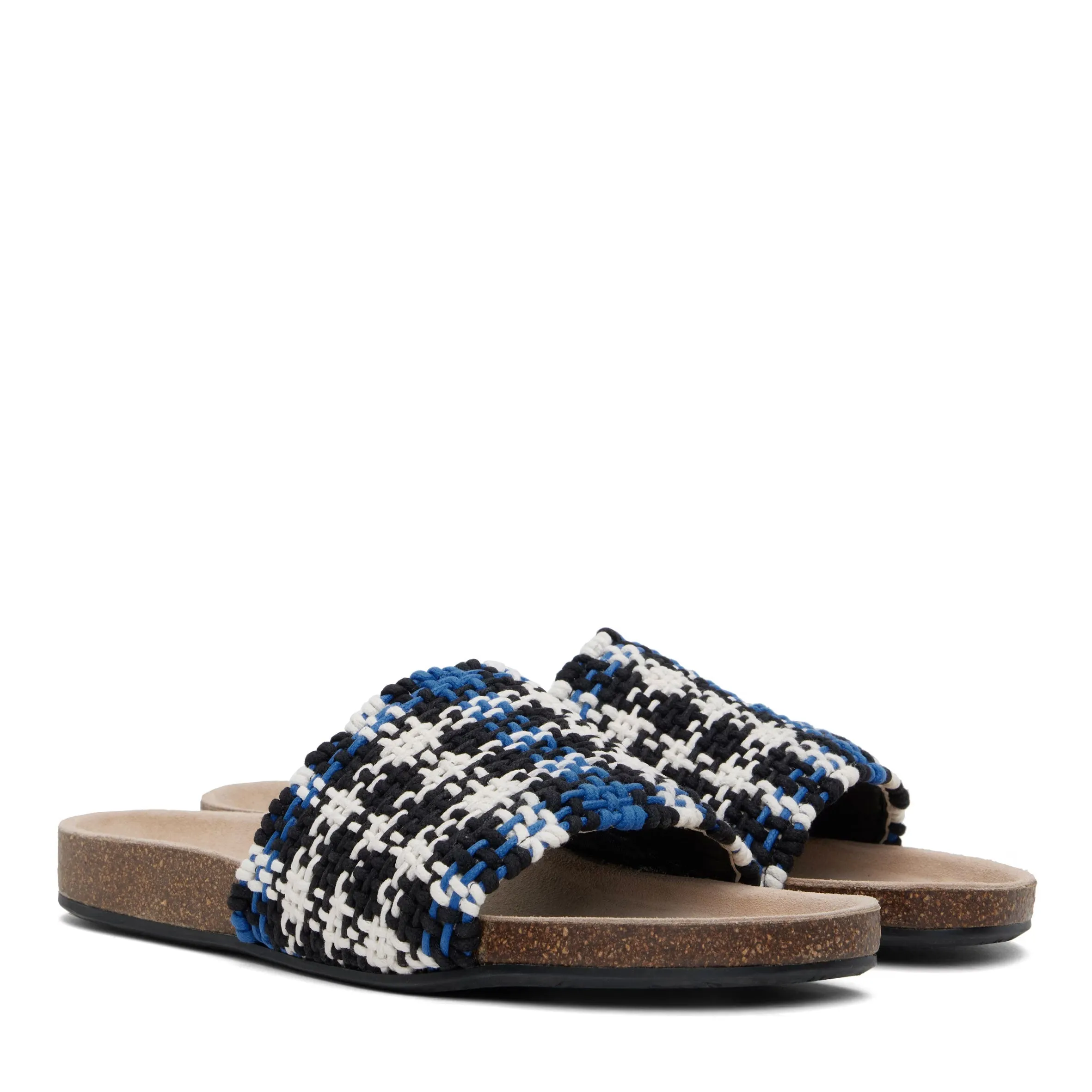 Check Slide, Blue/White