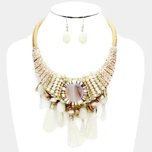 Crescent Moon Tassel Necklace
