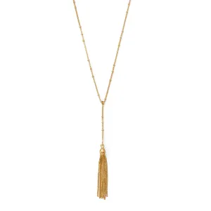 Darling Drop! 18" 2 14 Karat Gold Plated Tassel Necklace