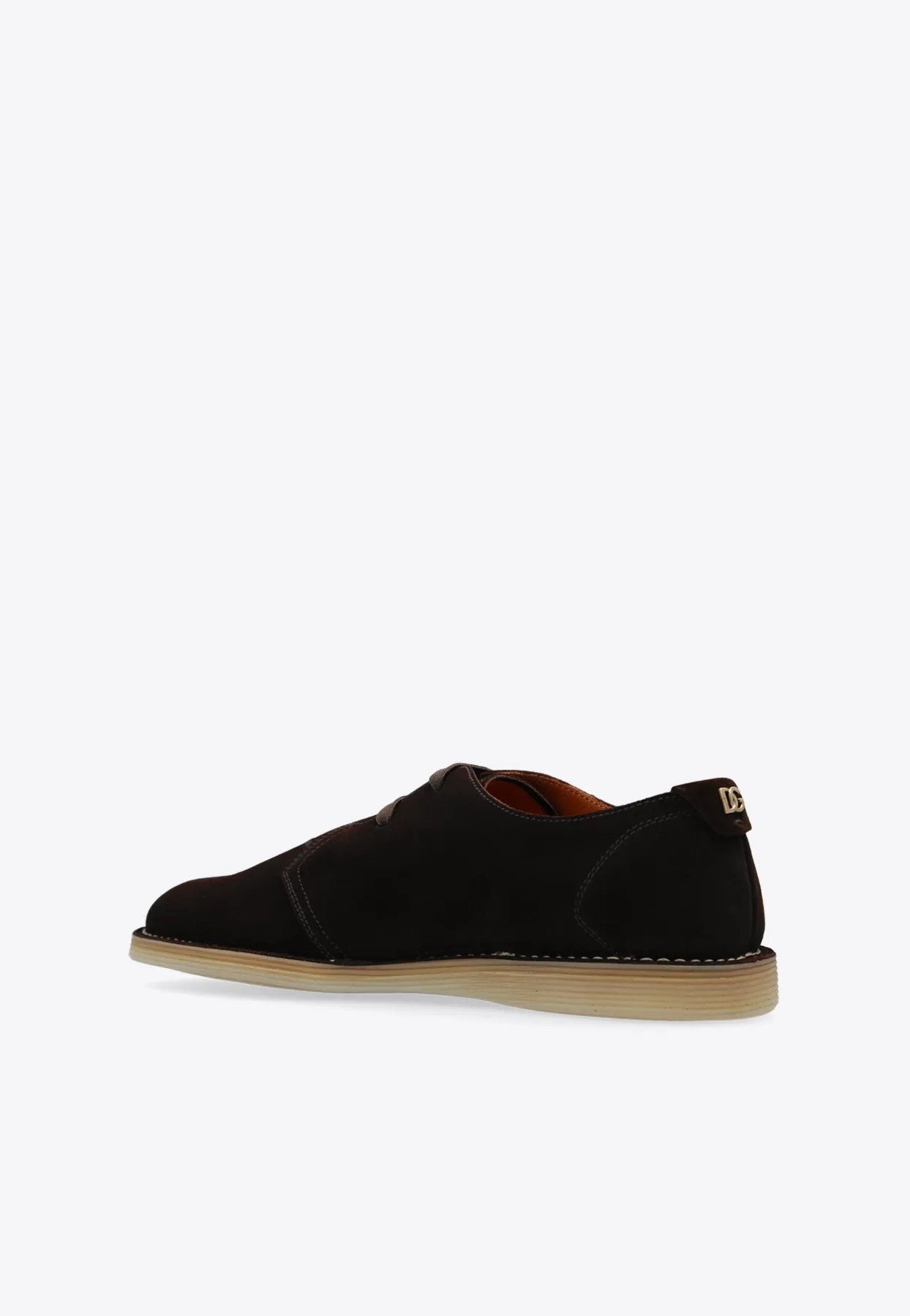DG Plaque Suede Derby Shoes
