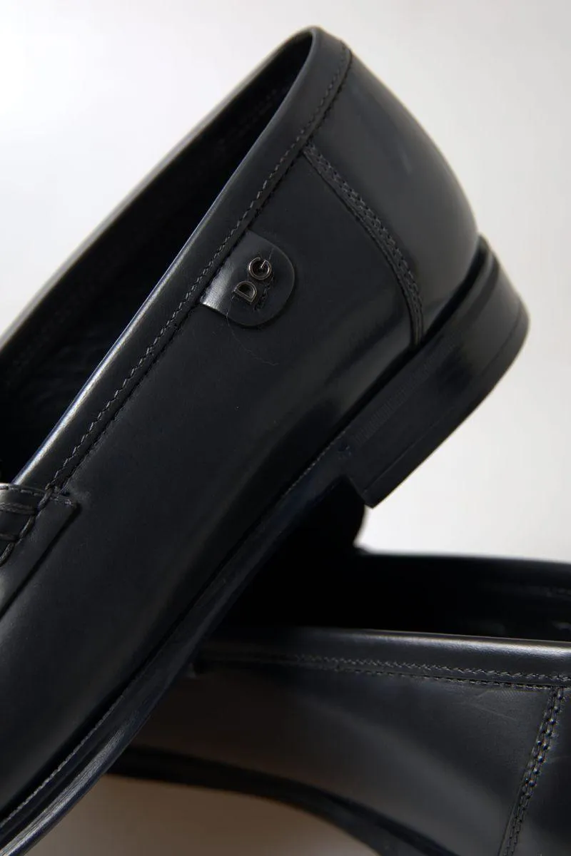 Dolce & Gabbana Black Leather Loafers Formal Shoes