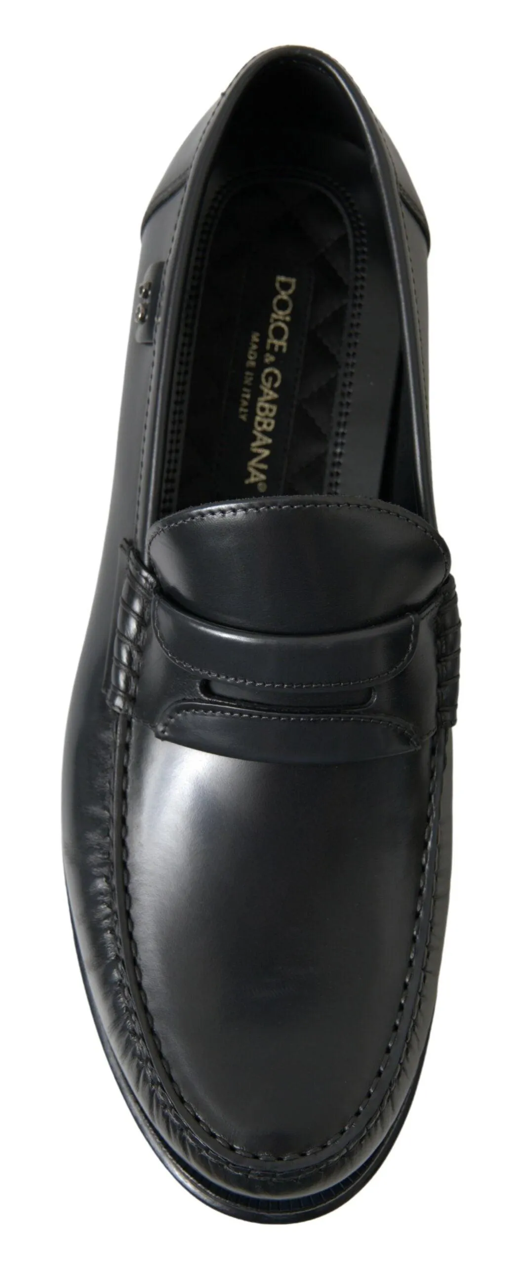 Dolce & Gabbana Black Leather Loafers Formal Shoes