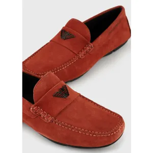 DRIVING LOAFERS IN SUEDE WITH LOGO