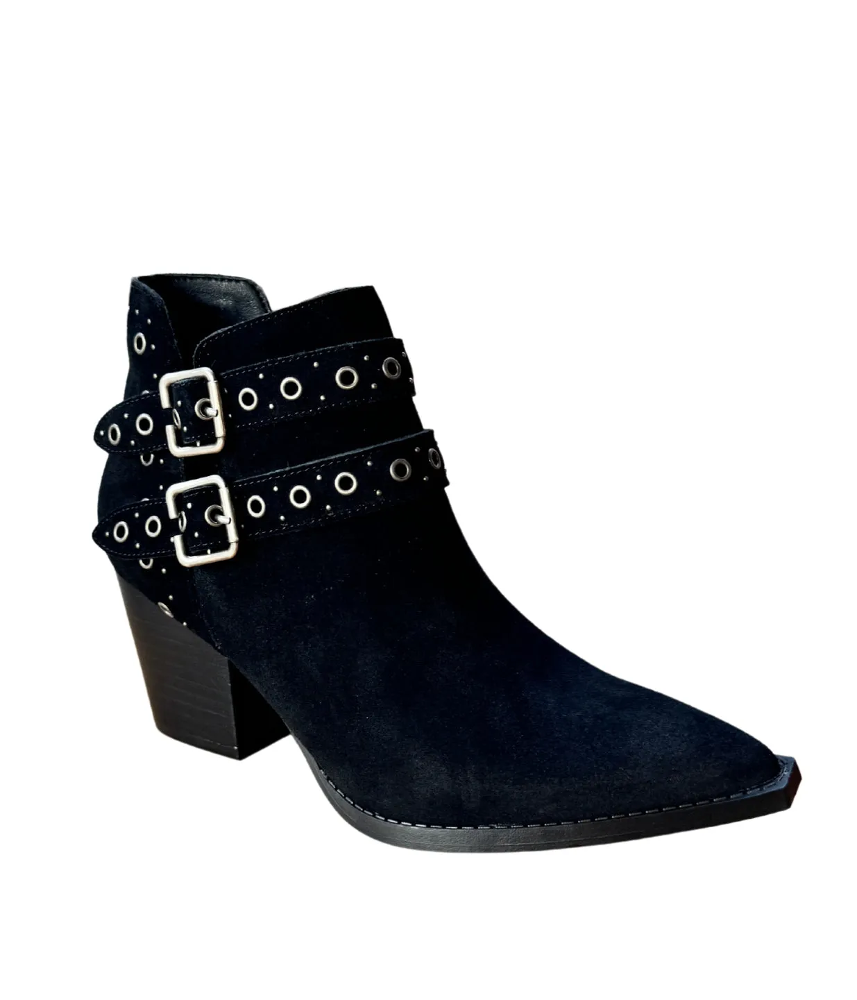 Elsa Genuine Suede Ankle Boot in Black