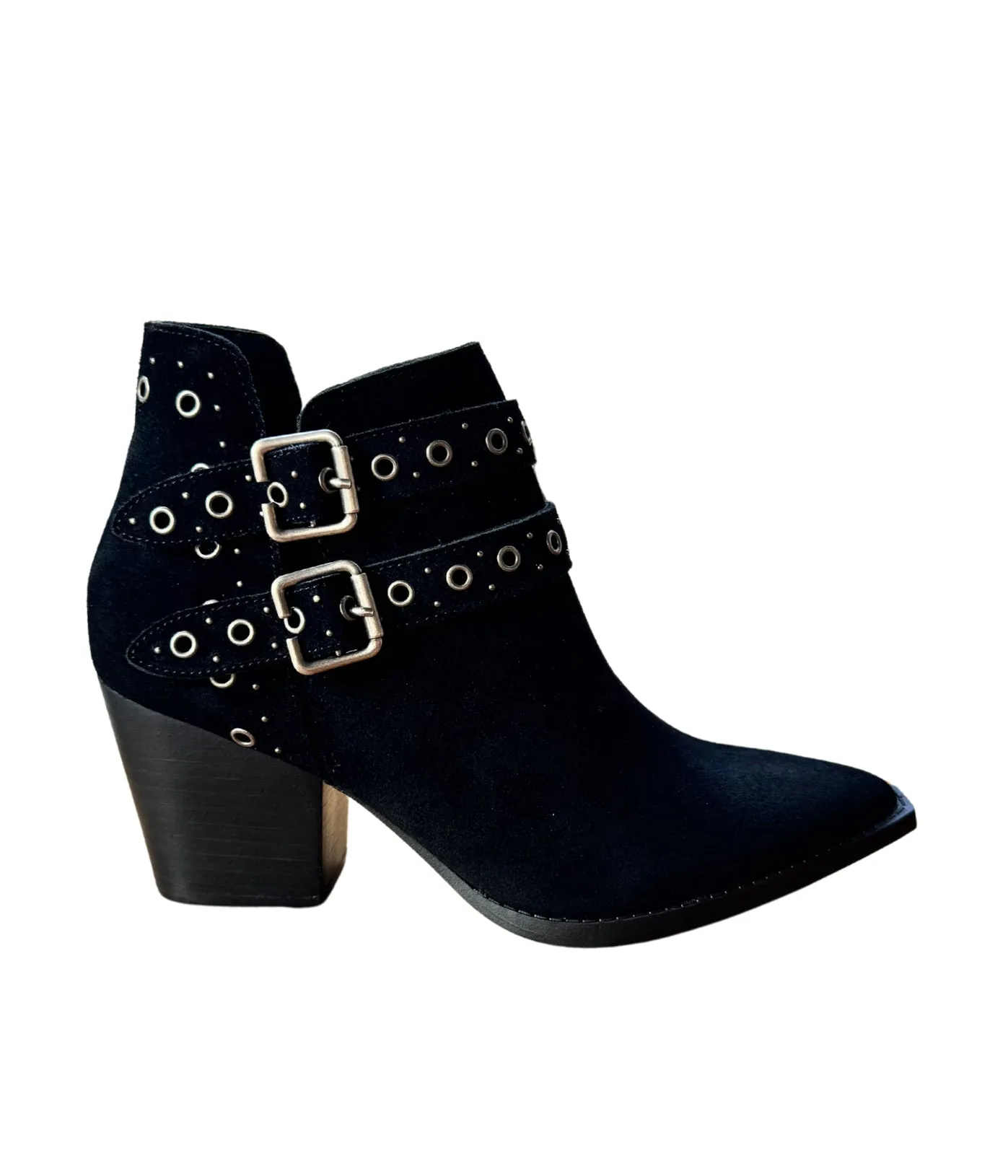 Elsa Genuine Suede Ankle Boot in Black