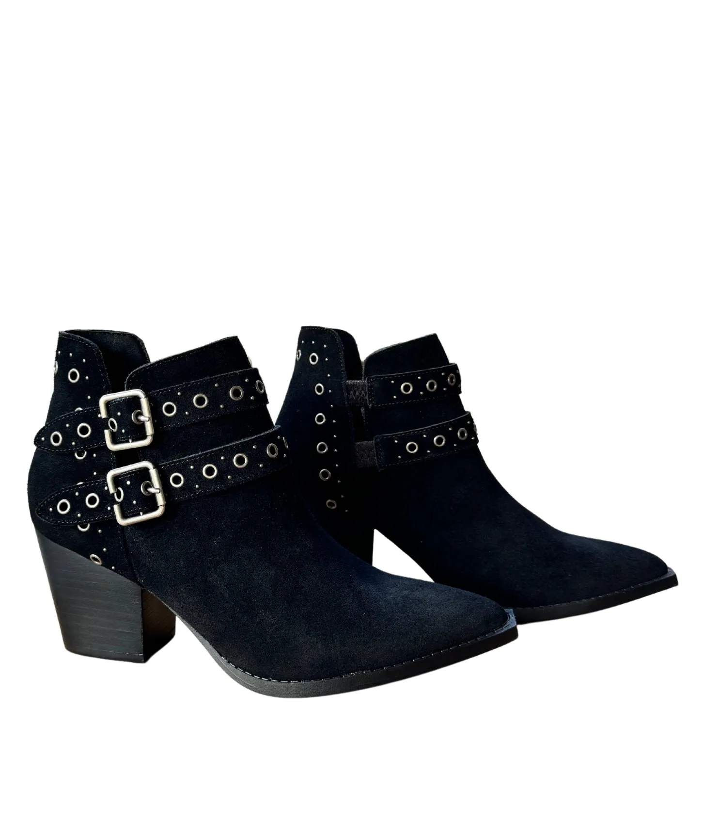 Elsa Genuine Suede Ankle Boot in Black