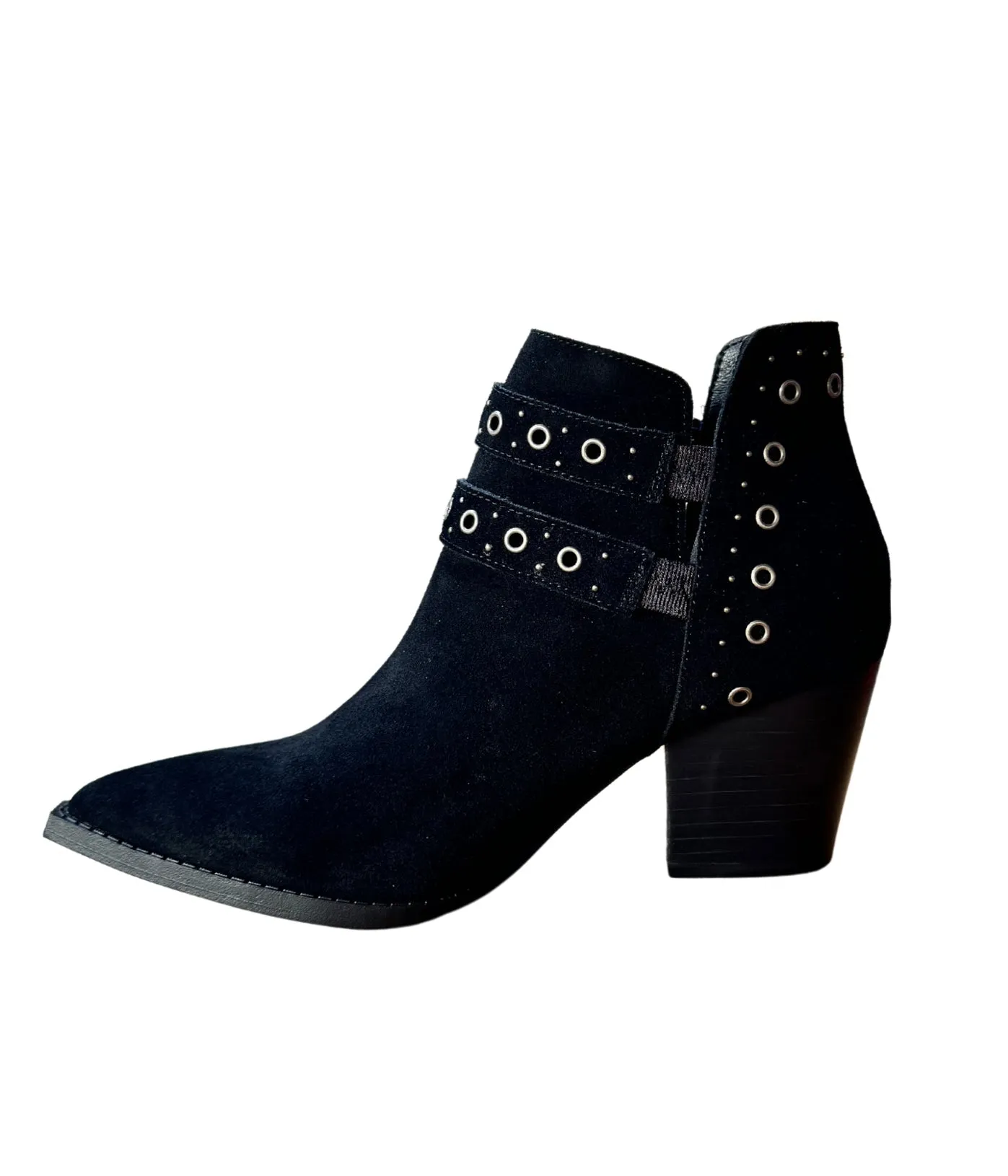 Elsa Genuine Suede Ankle Boot in Black