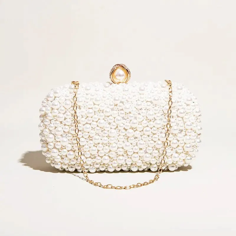 Gracy | Luxe Pearl Embellished Evening Clutch