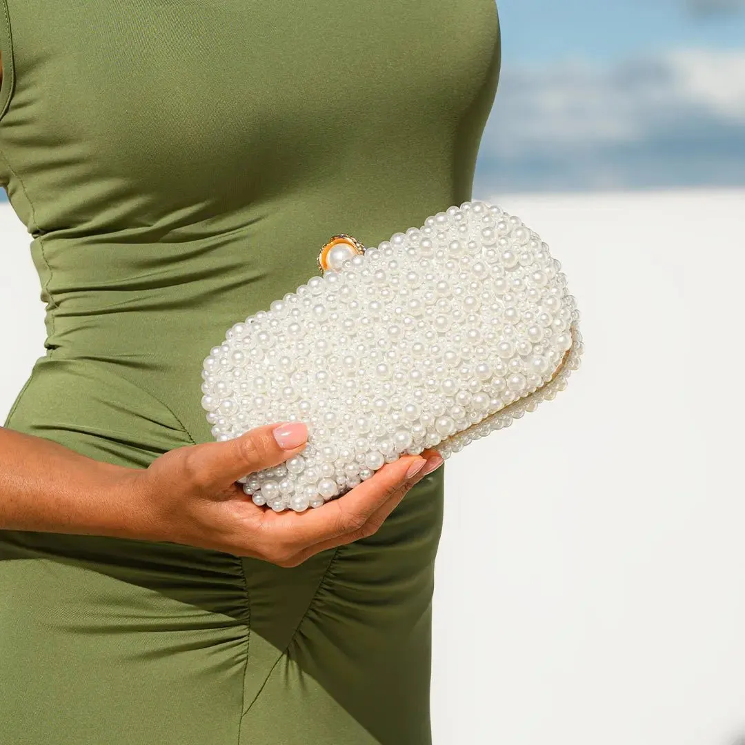 Gracy | Luxe Pearl Embellished Evening Clutch