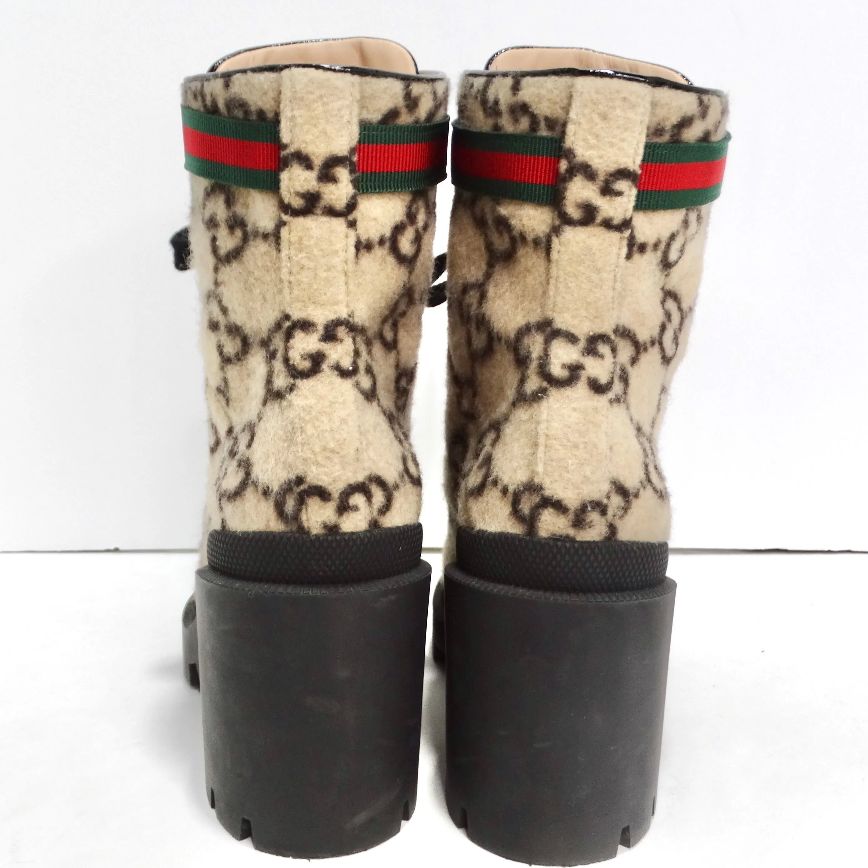 Gucci GG Monogram Wool Ankle Boots
