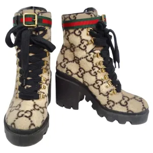 Gucci GG Monogram Wool Ankle Boots