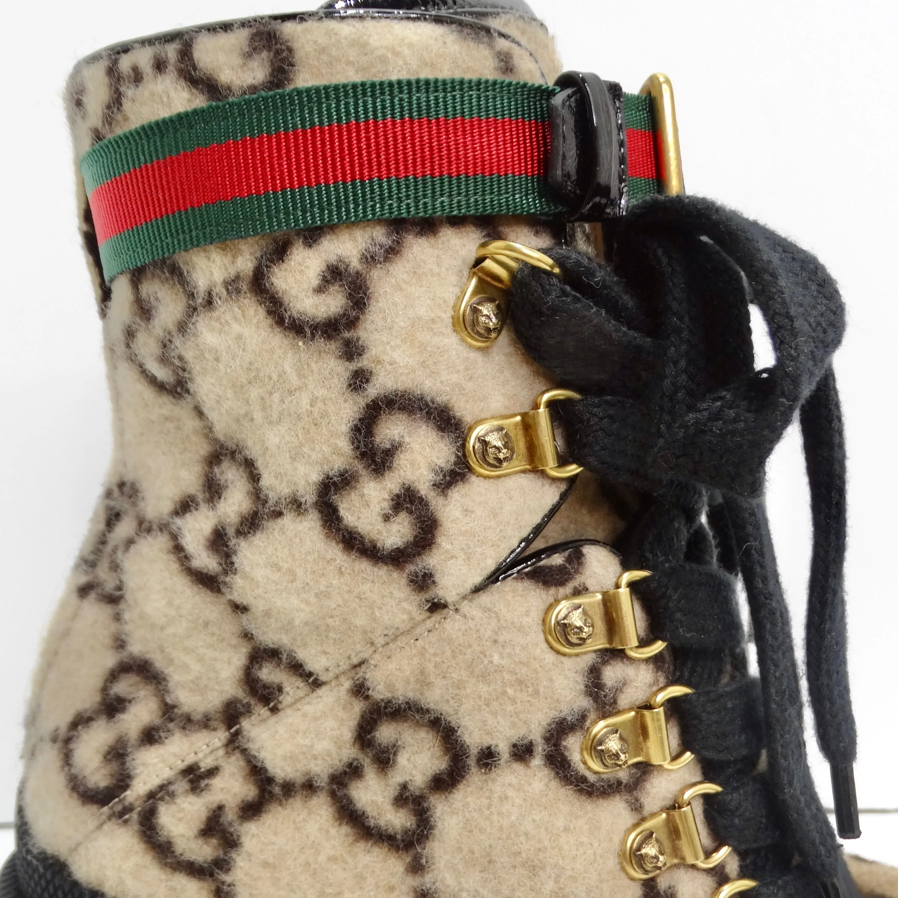 Gucci GG Monogram Wool Ankle Boots