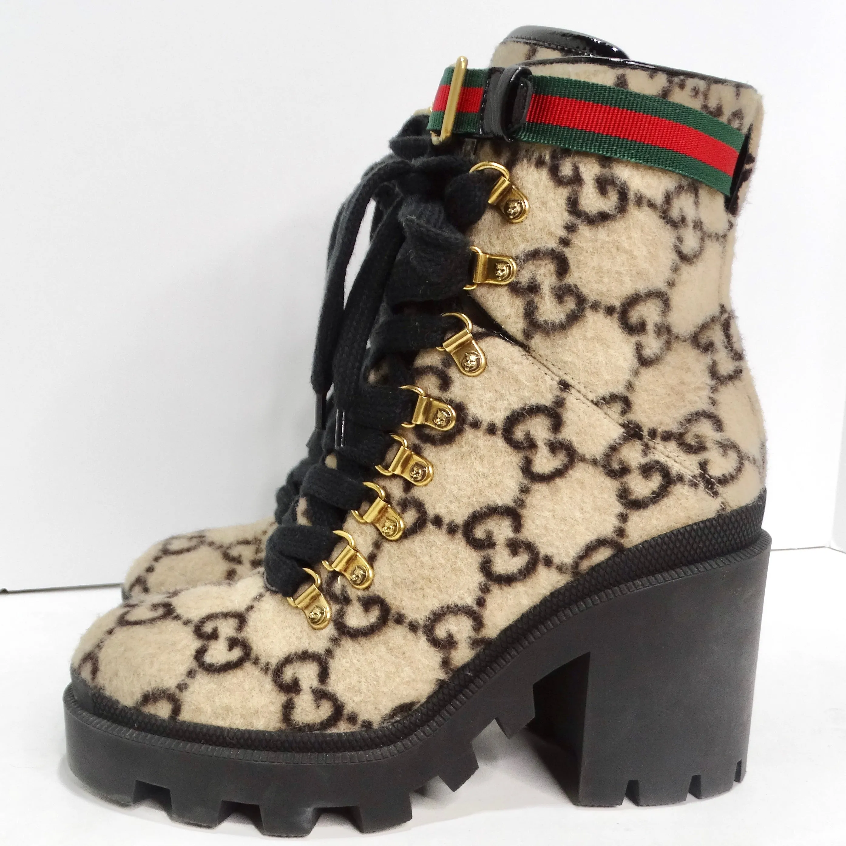 Gucci GG Monogram Wool Ankle Boots