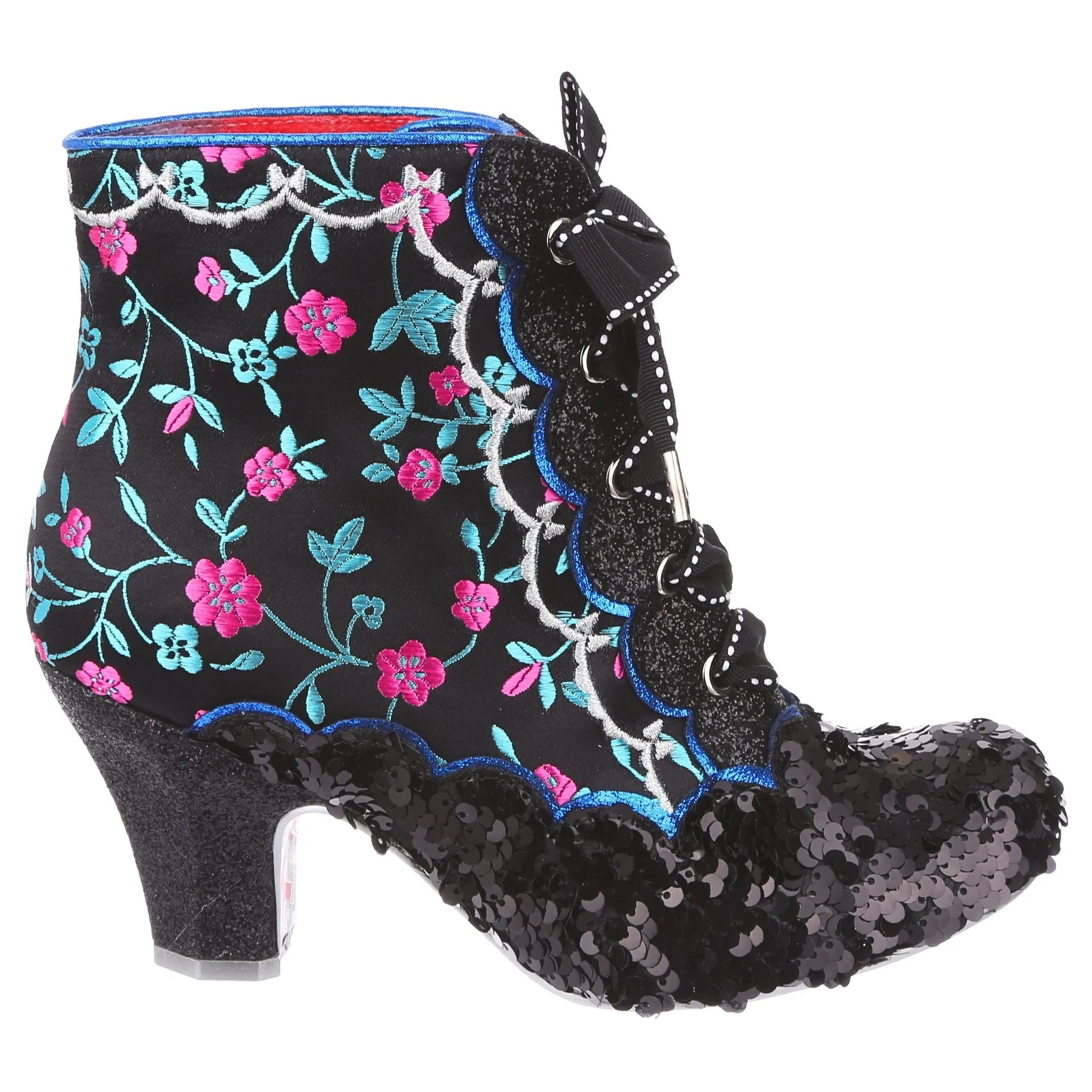 Irregular Choice Womens Chinese Whispers Heeled Ankle Boot - Black