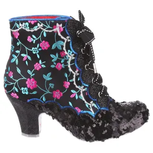 Irregular Choice Womens Chinese Whispers Heeled Ankle Boot - Black