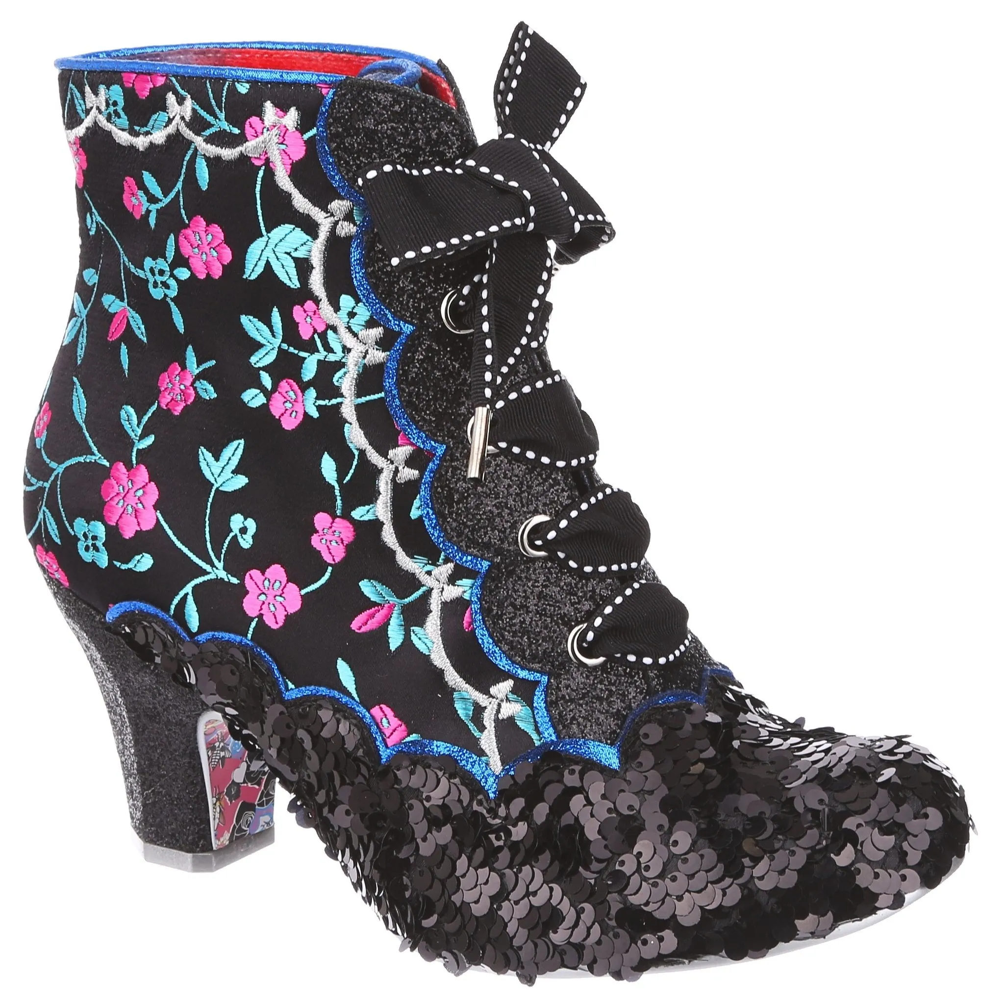 Irregular Choice Womens Chinese Whispers Heeled Ankle Boot - Black