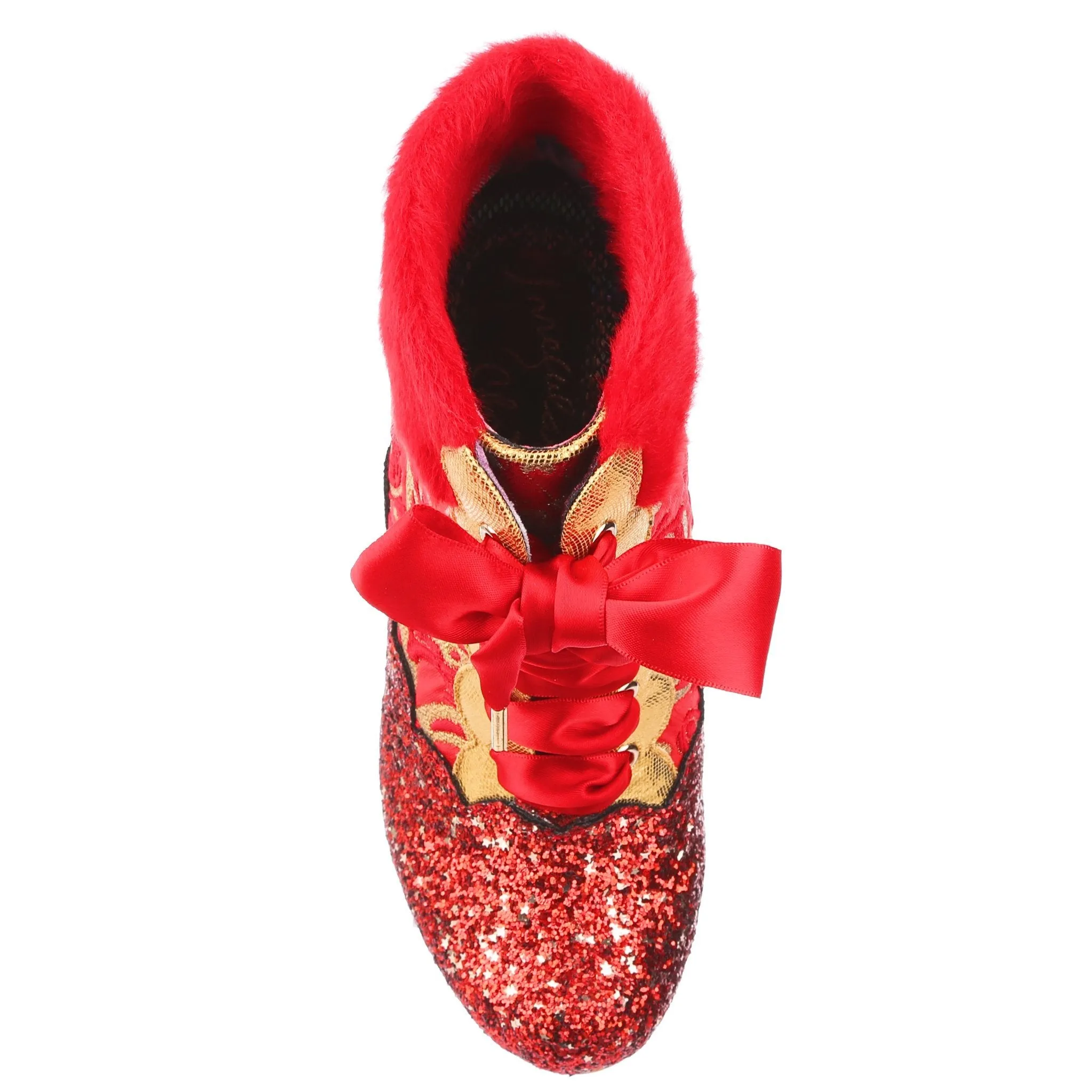 Irregular Choice Womens Fancy a Cuppa Heeled Ankle Boot - Red