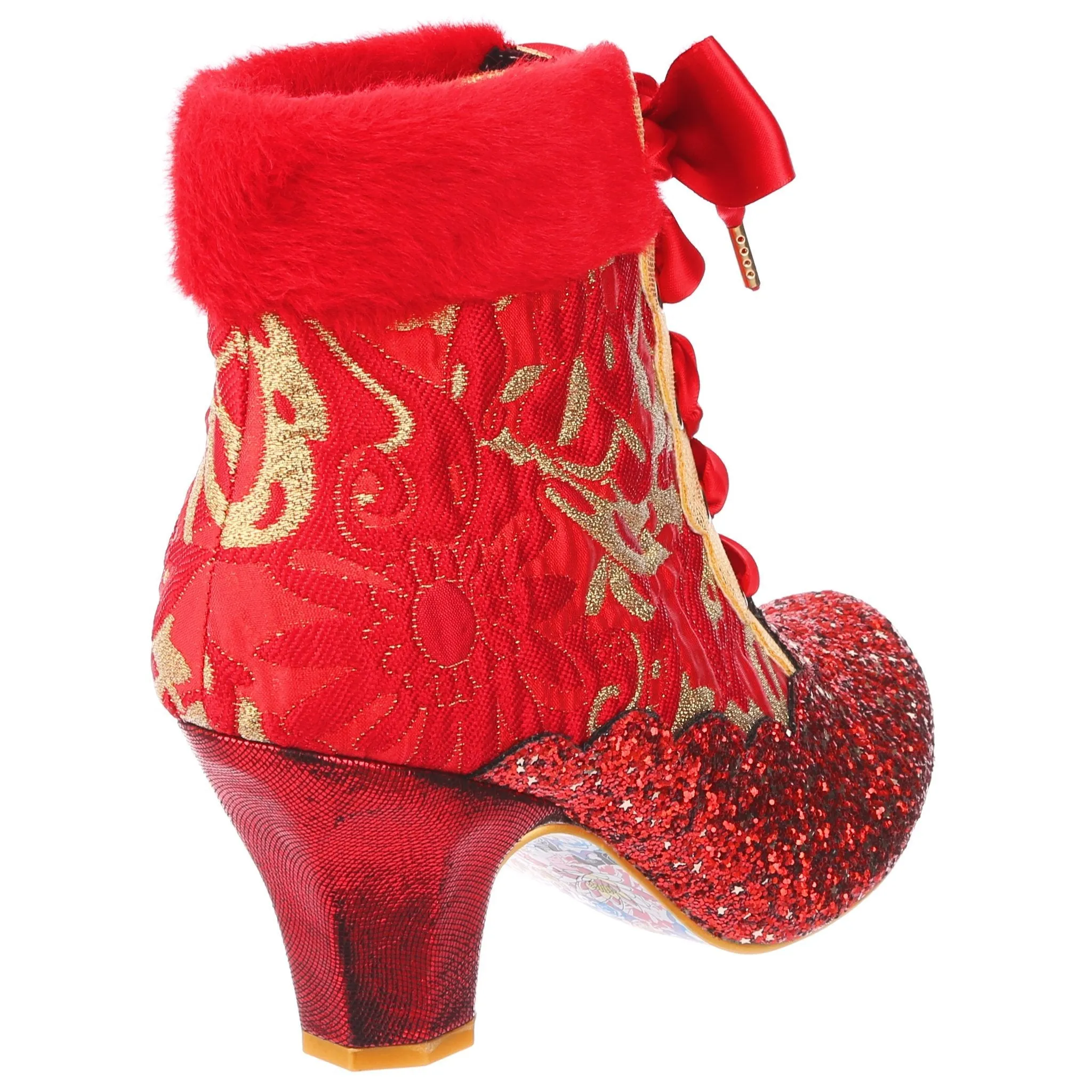 Irregular Choice Womens Fancy a Cuppa Heeled Ankle Boot - Red