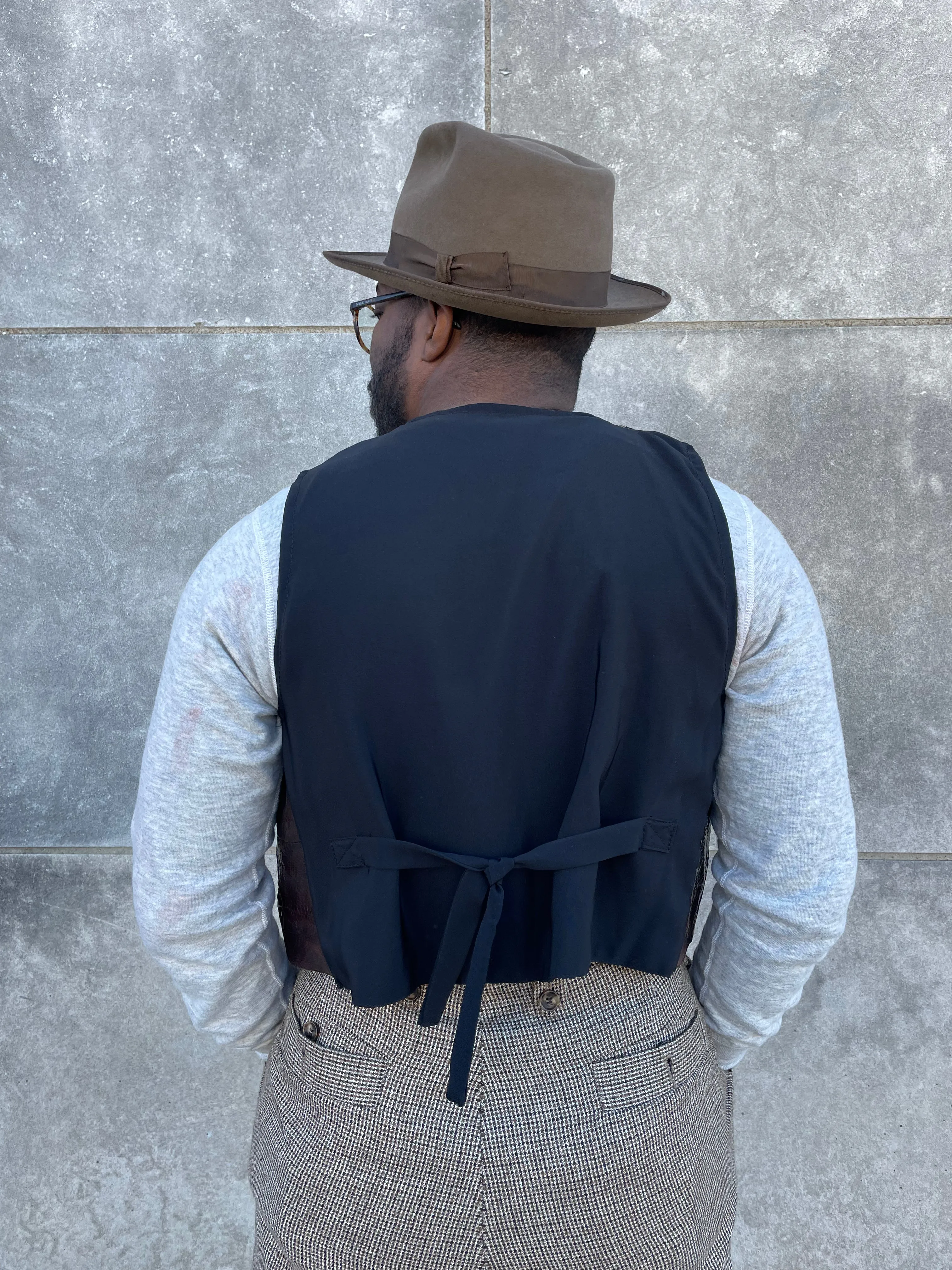 Mens Vintage Brown Exotic Leather Vest