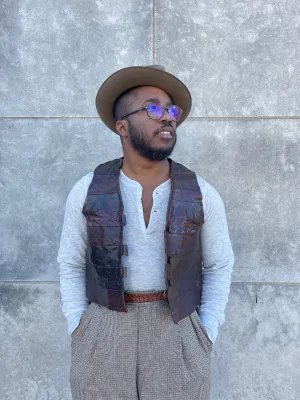 Mens Vintage Brown Exotic Leather Vest