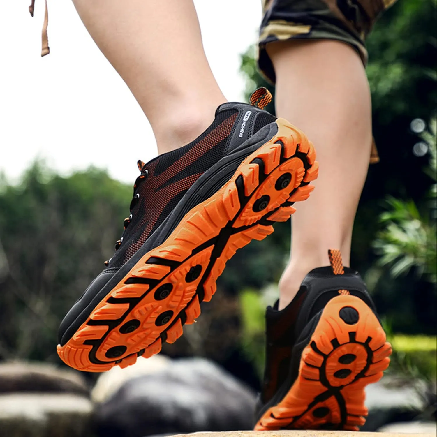 Mens Waterproof Outdoor Hiking Trekking Climbing Shoes Lightweight Breathable Trail Running Trainers