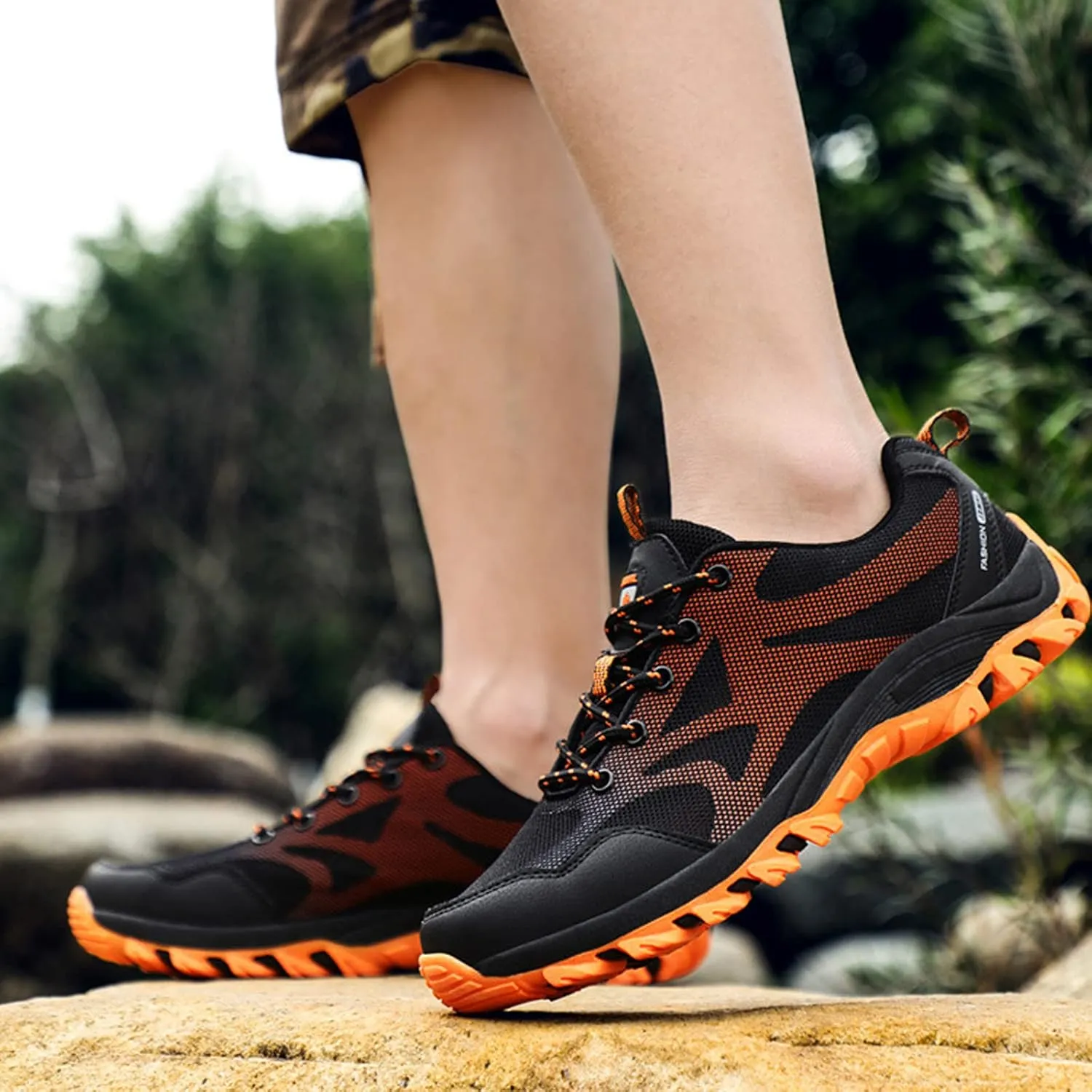 Mens Waterproof Outdoor Hiking Trekking Climbing Shoes Lightweight Breathable Trail Running Trainers