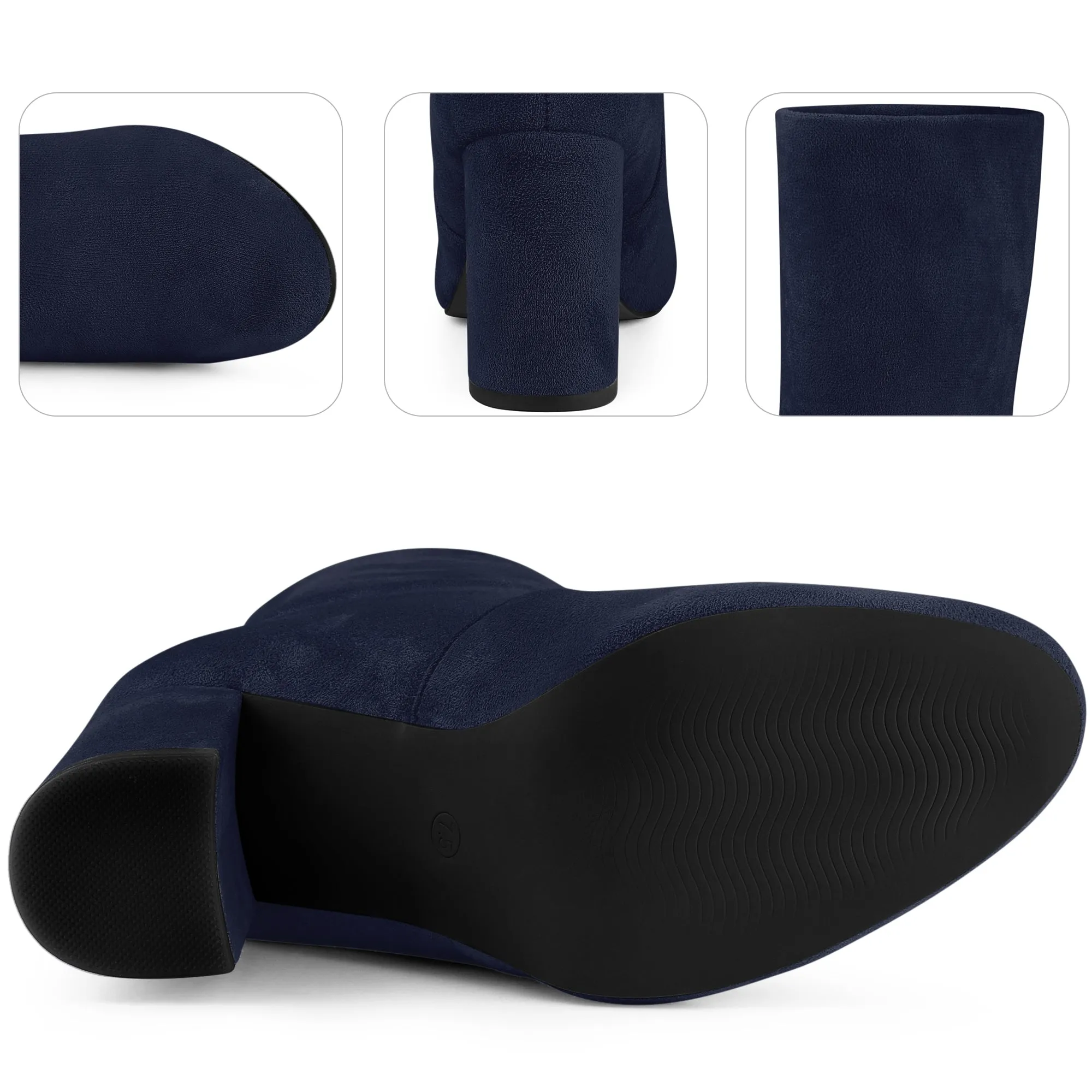 Perphy Rounded Toe Block Heeled Foldable Ankle Boots for Women