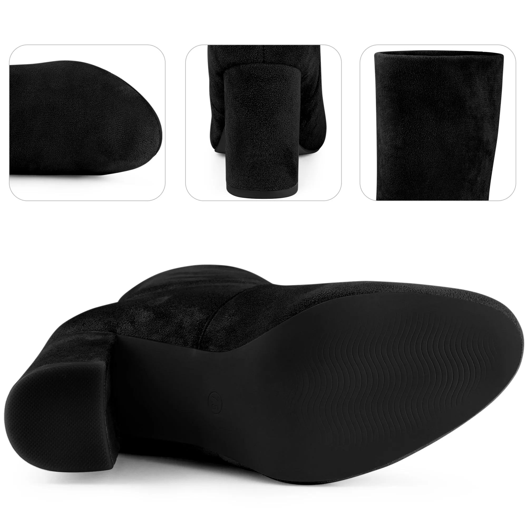 Perphy Rounded Toe Block Heeled Foldable Ankle Boots for Women