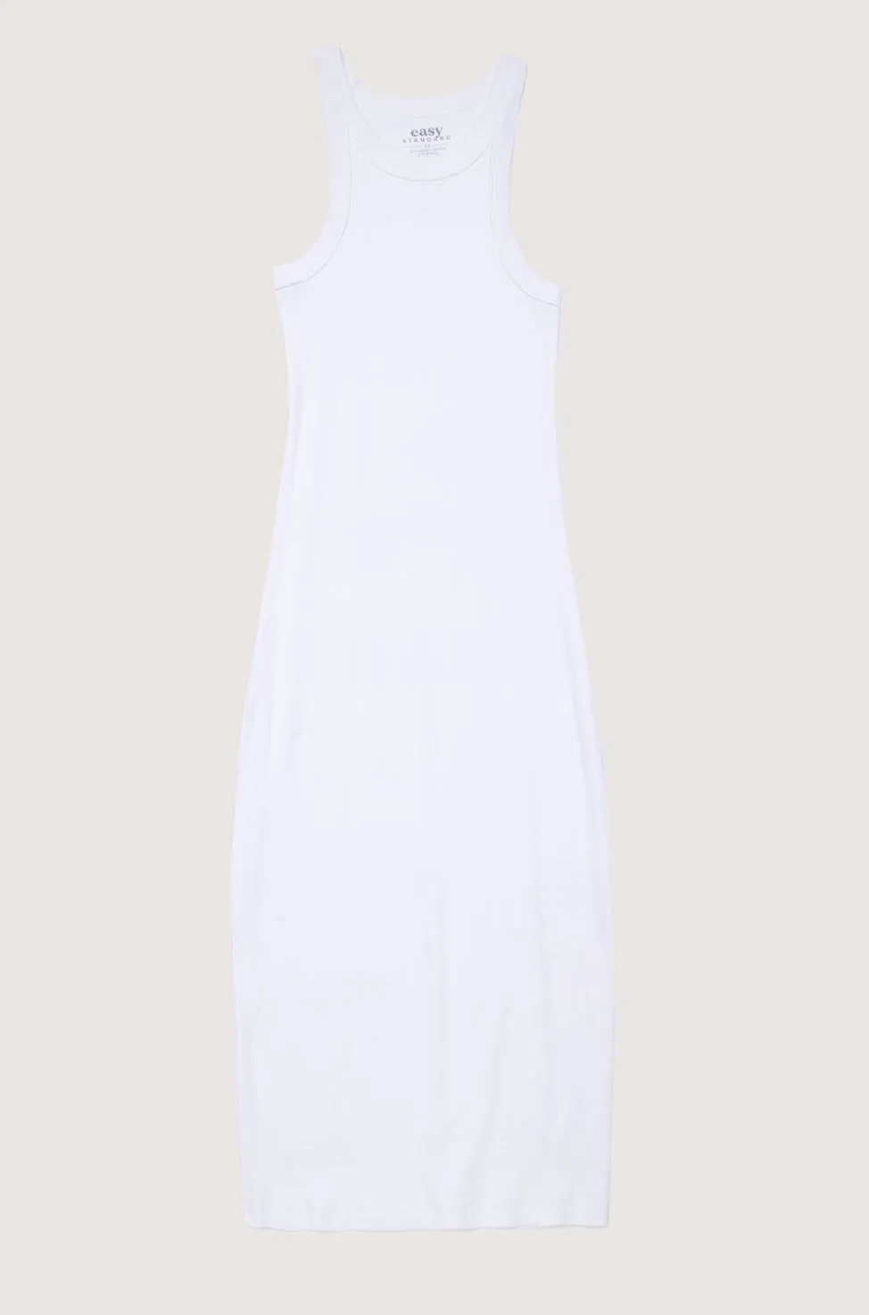 Rib Racer Tank Midi Dress (Brilliant White)