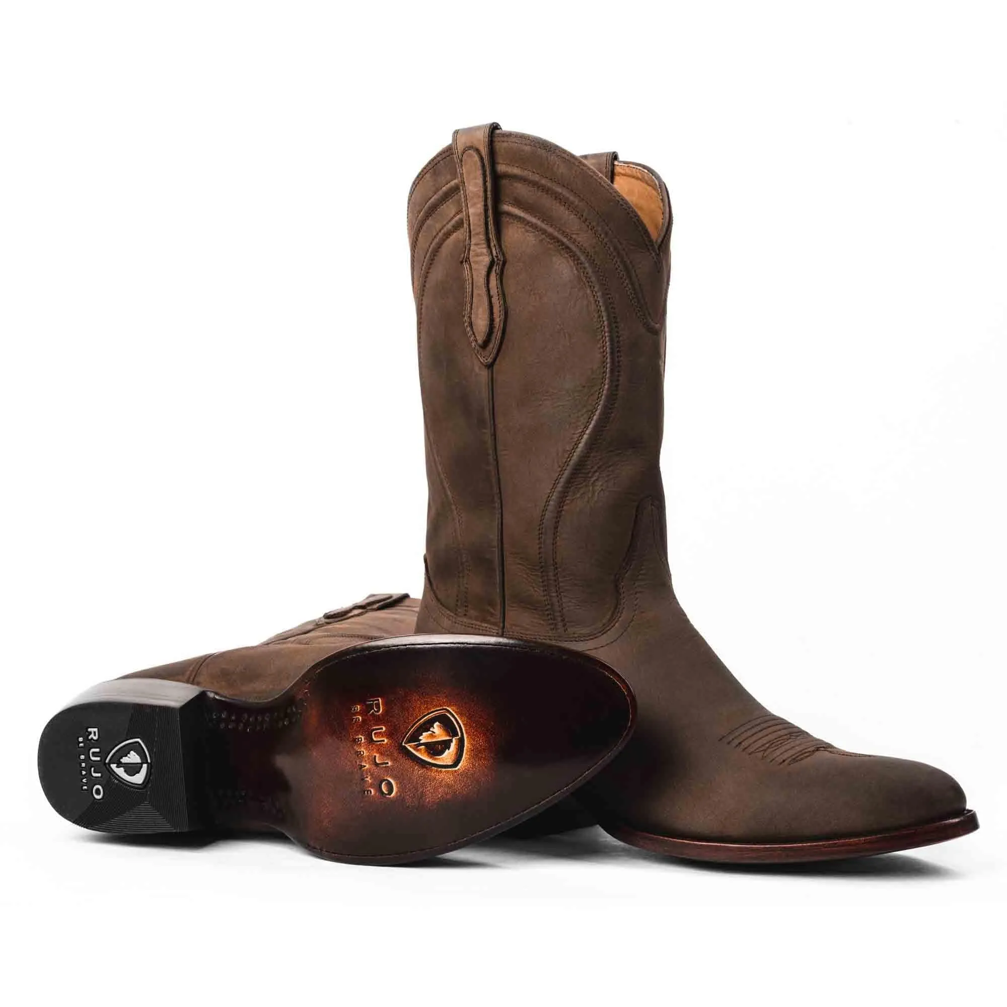 Rujo Boots Men's The Vance Umber Rock Ranch Calfskin Boots