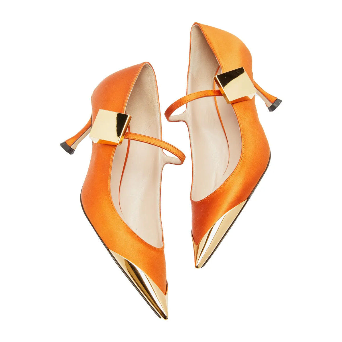 Satin Toe Cap Mary Jane Pump