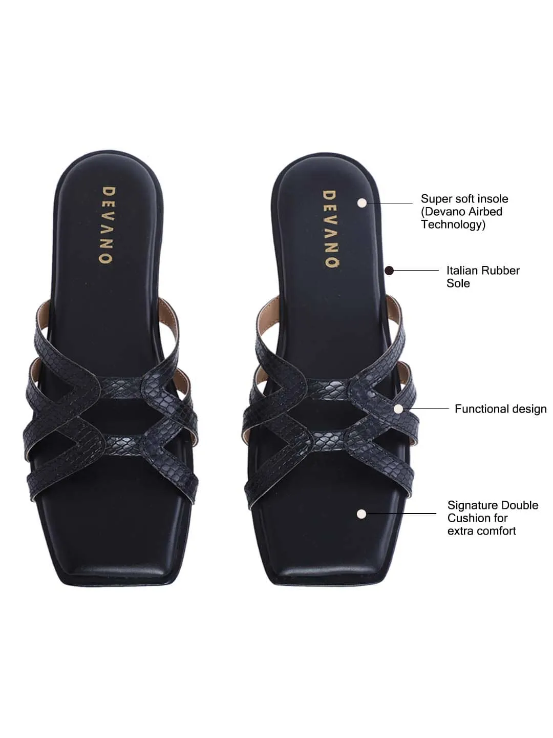 Souk Double Cross Sliders So Black