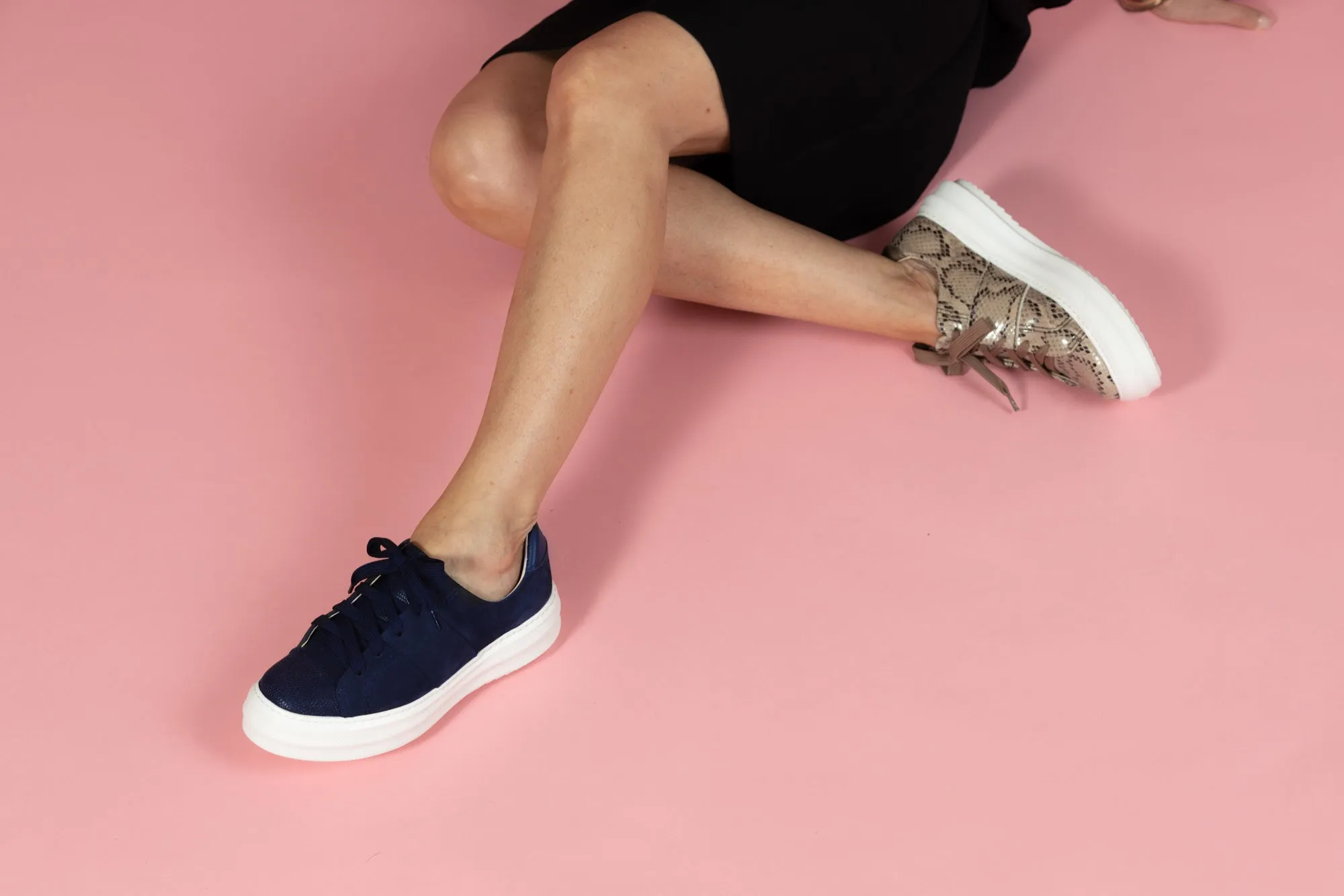 TERRAIN Tan Snakeskin Sneaker