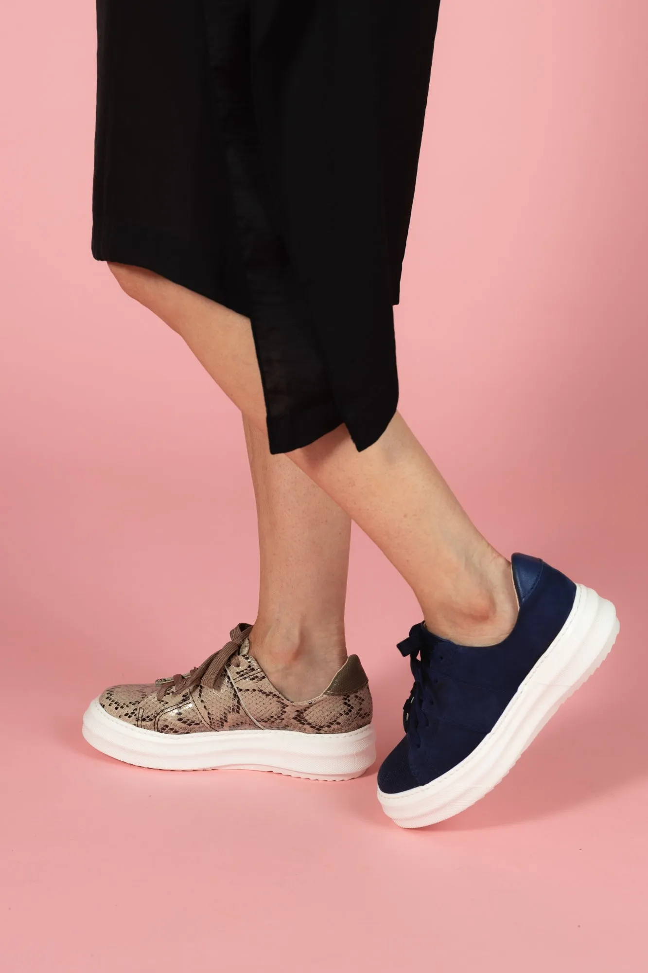 TERRAIN Tan Snakeskin Sneaker