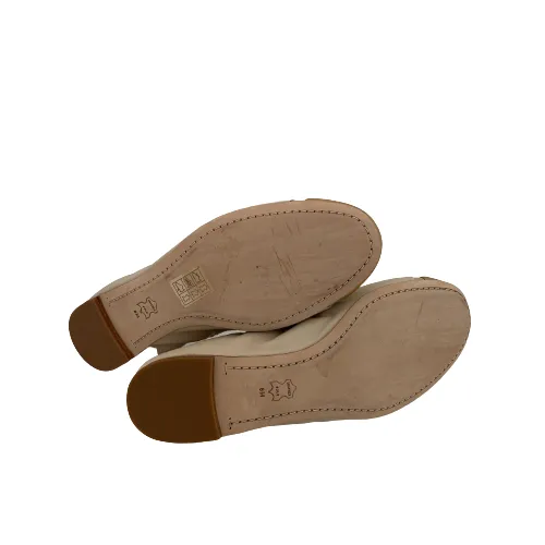 Tory Burch Beige & Gold Cap-Toe 'Minnie' Ballet Flats | Brand New |