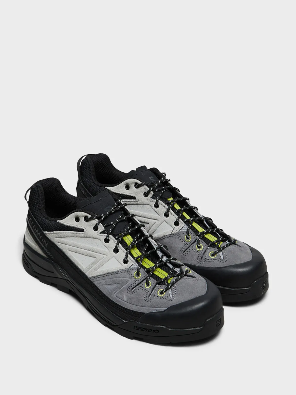 X-ALP LTR Sneakers in Black, Castlerock and Dark Citron
